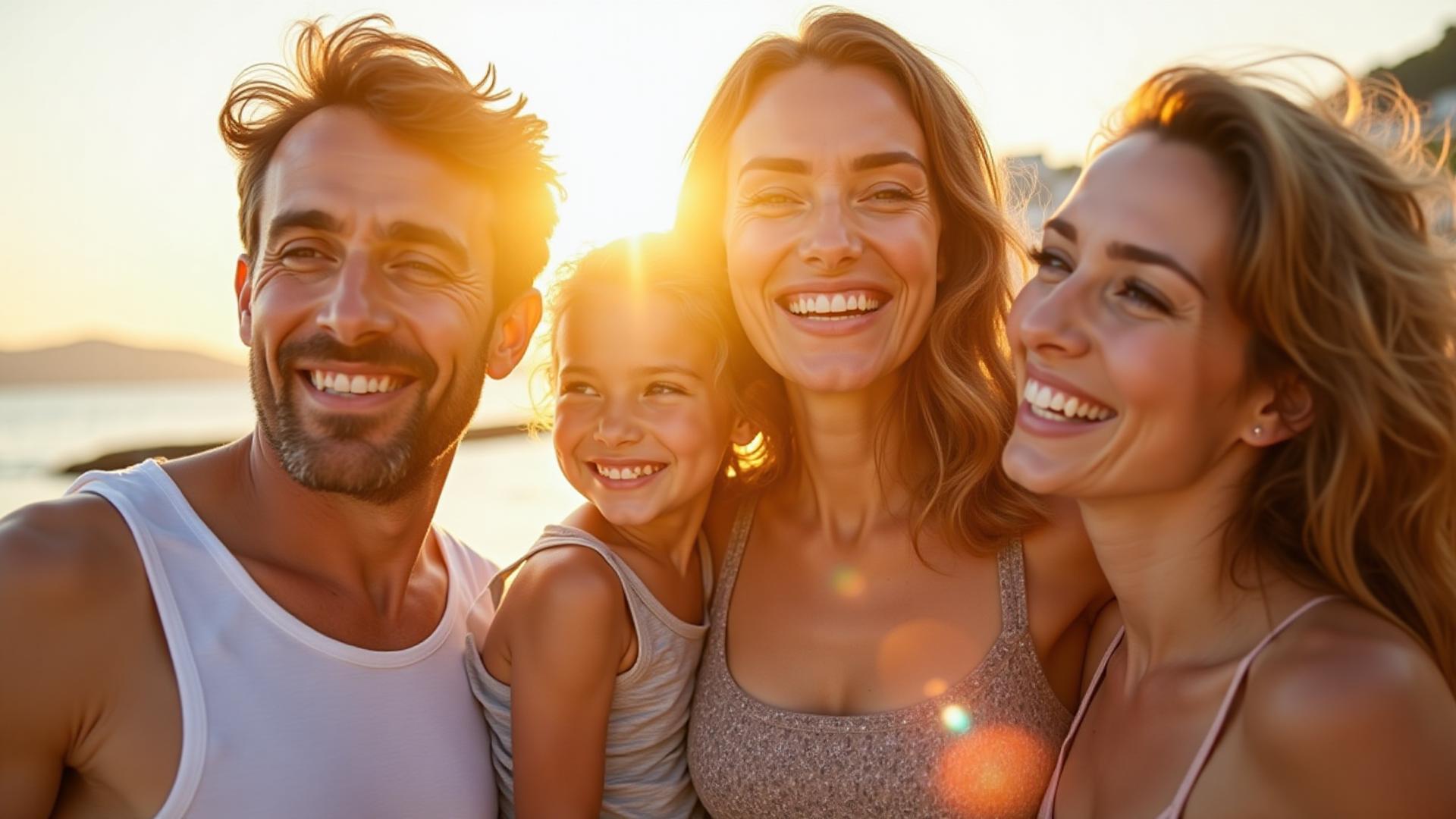 Happy Greek family under the sun